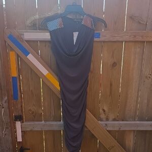 Mandee Black Dress with Sequin Shoulder Accents